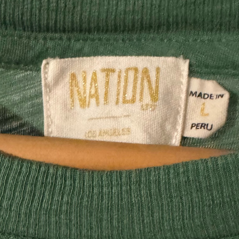 NATION Green Ruffle Sleeve Top - Picture 4 of 4